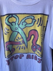 Vintage 90s Keith Haring Stop AIDs Campaign t shirt single stitch USA made XL