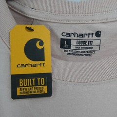 New Carhartt Mens Pink L Tall Loose Fit Heavyweight Single Pocket Cotton T Shirt