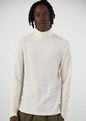 Joseph Waffle Turtleneck S-XL Mens Ivory Black Long Sleeve Standard Cloth New