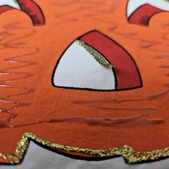 Jerzees Vintage Orange Halloween Applique Painted Black Cat T Shirt Size XL USA