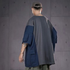 MFCT Men’s Patchwork I-tech Tee Pocket Streetwear Cargo T-shirt