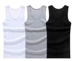 3pcs/lot Cotton Mens Underwear Sleeveless Tank Top Solid Muscle Vest Undershirts