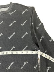 Supreme x Hanes Thermal Shirt Large Black Logo FW20 Waffle Knit Long Sleeve