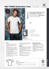 B&C Collection Men’s Sublimation T-Shirt TM062 – Plain Printable Customise Tee