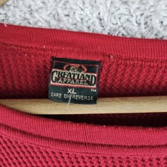 Vintage Greatland Thermal Red Polycotton Waffle Knit Shirt Men’s XL 90s Made USA