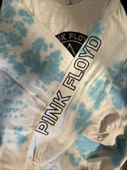 LS White/Blue Pink Floyd Dark Side Of The Moon Tie Dye T-shirt Size Large