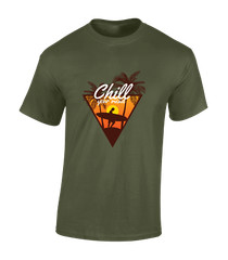 CHILL YOUR MIND MENS T SHIRT COOL SUMMER BEACH CASUAL FASHION DESIGN NEW TOP