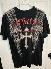 Vintage Y2K Affliction Signature Series Men’s Black Graphic Logo T-Shirt L