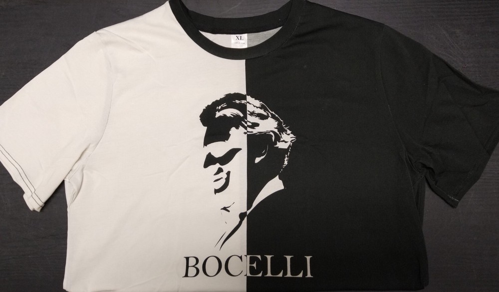 Andrea Bocelli 30th Anniversary Black & White BOCELLI T-Shirt ⭐️NEW⭐️