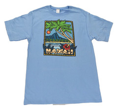 Vintage Hawaii T Shirt Mens Medium Graphic Floral Palm Trees Print Made USA
