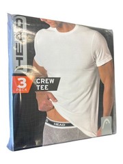 T-shirt Undershirt Crewneck HEAD 3 Pack Men’s White 100% Cotton New Small GIFT