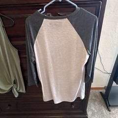Baseballism Men’s Graphic Logo Crew Neck Raglan 3/4 Sleeve T-Shirt M Gray
