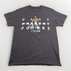 Usher 2024 Past Present Future Tour T Shirt Black Concert Tee Size Medium EUC