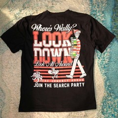 Where’s Waldo? Waldo Black Graphic Print Crew Neck Short Sleeve Tee Unisex S