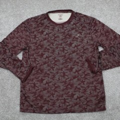Reel Legends Shirt Mens Medium Red Camo Freeline Performance Fishing Long Sleeve