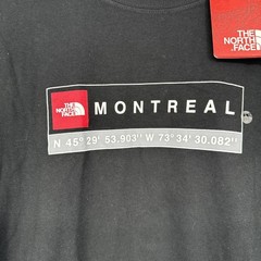 NWT The North Face Mens GPS Coordinates Montreal Black Crew Neck Shirt Medium