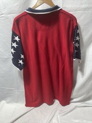 Men’s vintage 90’s Ivy Crew Patriotic Red White & Blue & Stars Polo shirt Large