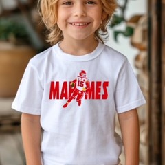 MAHOMES 15, Kansas City Football themed Soft Ring Spun Pre-Shrunk Cotton T-Shirt