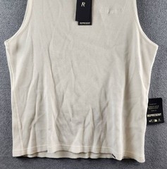 Represent Sleeveless Pullover Sweater Vest Men’s L White Crewneck Pullover Style