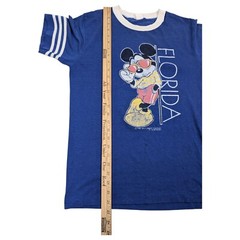 Mickey Mouse Disney Florida Ringer Graphic Tee Shirt Vintage 70s Retro Adult M/L