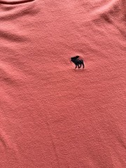 Abercrombie & Fitch Mens T-Shirt M Red Cotton Crewneck Moose Logo Casual Tee