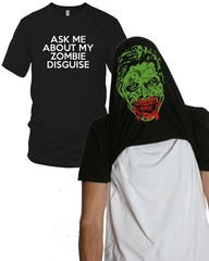 Mens Ask Me About My Zombie T Shirt Funny Flip Costume Outbreak Halloween Tee