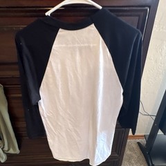 Crazy Train Men’s Raglan Crew Neck Graphic T-Shirt 3/4 Sleeve Black/White S