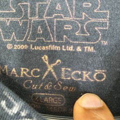 Marc Ecko Star Wars Darth Vader Shirt Mens XL Black y2k Cut & Sew Graphic Tee
