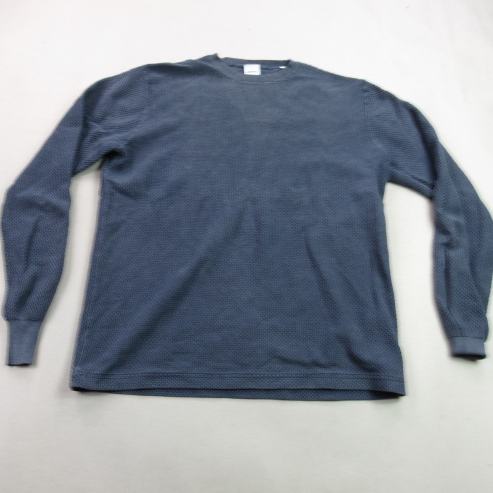 Aspesi Shirt Mens 50 Long Sleeve Crew Neck Blue Lightweight Casual Outdoors