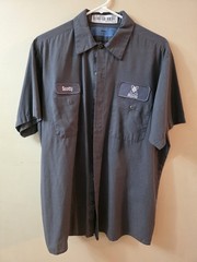 Vintage Cintas Men’s Shirt L Workwear Work Uniform Patch Scotty Actual Brewing