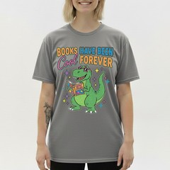 Books Have Been Cool Forever T-Shirt Funny Dinosaur Reading T-Rex Kids Gift