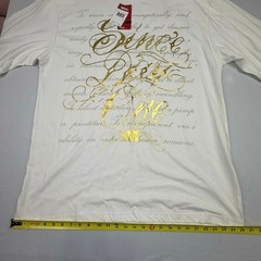 Mecca USA Vintage Y2K Gold Foil Script Graphic T-Shirt 4X NWT