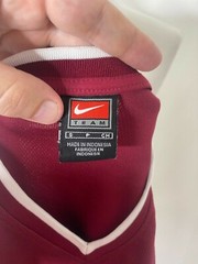 Nike Athletic Shirt Men’s Small Maroon and White Long Sleeve Team Wear V-Neck