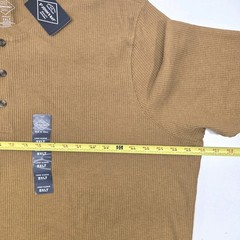 St. John’s Bay Men’s 3XLT Waffle Knit Henley Shirt Long Sleeve Mustard Gold NWT