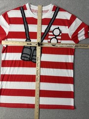 Wheres Waldo Red Stripe AOP Halloween Costume T Shirt EUC Official Men’s Medium