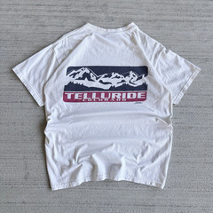 Comfort Colors Telluride Colorado Mountains Graphic White Tee M Crewneck SS