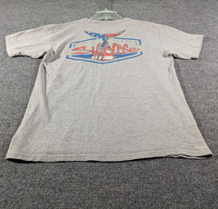 Salt Life Mens Large Gray Cotton USA Whale Graphic Short Sleeve Pocket T-Shirt