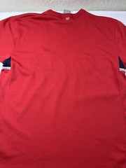 Nike XXL Swoosh Red Blue White Striped Polyester Breathable Quick Dry Tshirt