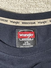 Wrangler Workwear Men’s Navy Long Sleeve Crew Neck Pocket T-Shirt Size L
