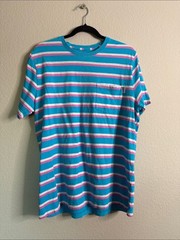 Chubbies crew-neck striped t-shirt blue pink men’s medium VGUC