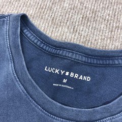 Lucky Brand Shirt Mens Medium Blue Joshua Tree Yin Yang Graphic Tee Tagless
