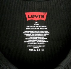 5pk LEVI’S BLACK TANK TOPS, SIZE LARGE (42-44), 60% Cotton / 40% Polyester, NEW