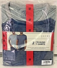 Jachs New York Tri-Blend Soft T-Shirts 2 Pack Size: Medium Blue & Gray