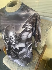 Men’s Batman Stretch T-Shirt Black Sz XLarge DC Comics Batman Full Print Graphic