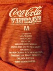 New Coca Cola Coke Mens Size M Medium Vintage Look Distressed Red Shirt