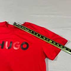 Hugo Boss T Shirt Mens Small Red Logo Print Short Sleeve Crew Neck Pullover
