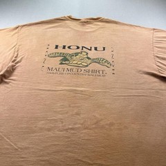 Vintage Hawaii Sea Turtle T-Shirt Mens 3XL Orange Maui Mud Honu Island Beach 90s