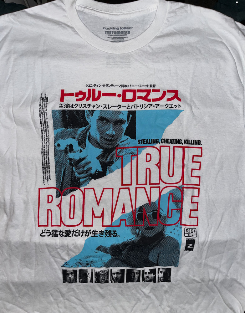 TRUE ROMANCE Rucking Fotten LARGE Beyond Fest 30th Print Shirt BRAND NEW Aero