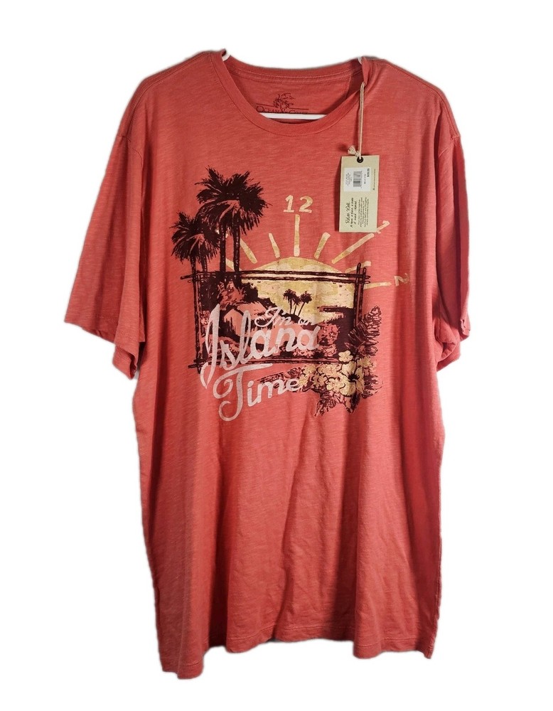 NWT OCEAN & COAST MEN’S SIZE LARGE CORAL 100% COTTON T-shirt Island Time
