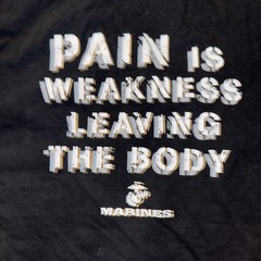 Marines Pain Is Weakness Leaving The Body Black XL Tee